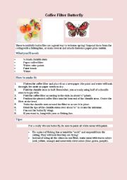 English Worksheet: Make a Butterfly