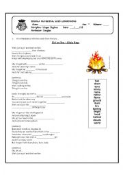 English Worksheet: Girl on fire