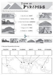 English Worksheet: Types of Pyramids