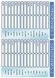 English Worksheet: SYNONYMS 1-2