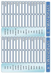 English Worksheet: SYNONYMS 3-4