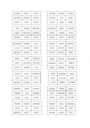 English Worksheet: Bingo Family