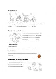 English Worksheet: simple Present 