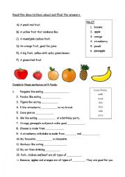 English Worksheet: Describing Food