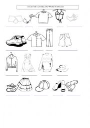 English Worksheet: CLOTHES parts
