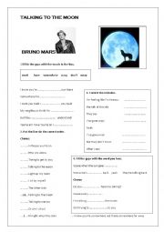 English Worksheet: Talking to the Moon - Bruno Mars