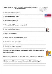 Quiz about the USA