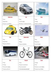 English Worksheet: means of transport 