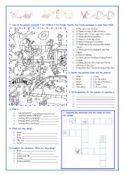 English Worksheet: At the Zoo - There Is, There Are, To Be and so on...