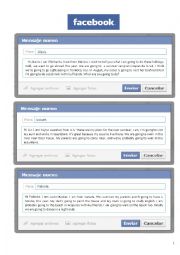 English Worksheet: facebook (present continuous)