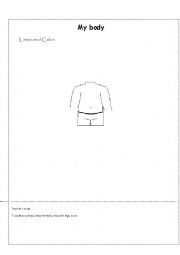 English Worksheet: Draw body parts