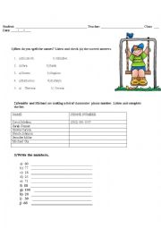 Colors, Numbers, School objects