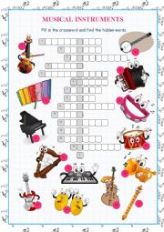 Musical Instruments Crossword Puzzle