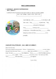 English Worksheet: past tense test