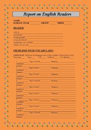 English Worksheet: REPORT ENGLISH READERS