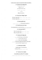 English Worksheet: Letters in songs