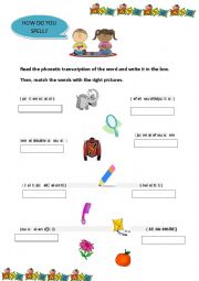 English Worksheet: The Spelling