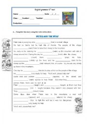 English Worksheet: Peter and the wolf