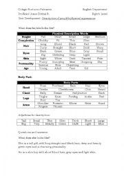 English Worksheet: Description and Comparison