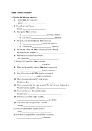 English Worksheet: Noun clauses exercises