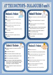 English Worksheet: At the doctors - dialogues 5 and 6