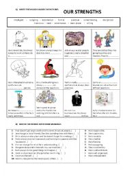 English Worksheet: personal qualities - our strengths 1 