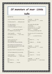 English Worksheet: Of monsters and men  - Little talks (song)