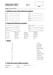 TEST ON NUMBERS 