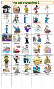 English Worksheet: JOBS AND OCCUPATIONS 2