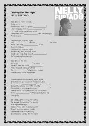 English Worksheet: Waiting for the night- Nelly Furtado