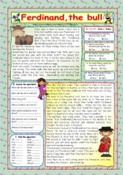 English Worksheet: Ferdinand, the bull