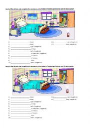 English Worksheet: There is / there are + homes