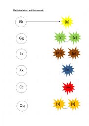 English Worksheet: letters and sounds for beginners