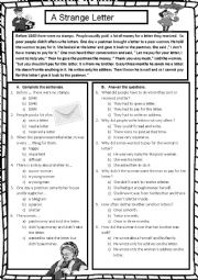 English Worksheet: A Strange Letter