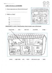 English Worksheet: Houses, Furniture & Appliances