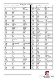 English Worksheet: IRREGULAR VERBS