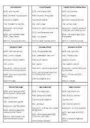 English Worksheet: biography QUIZ part 3 (cards)