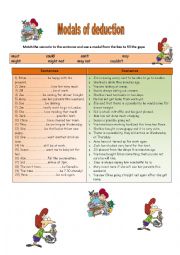 English Worksheet: Modals of deduction/probability (present) practice.