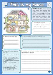 English Worksheet: My house