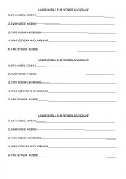 English Worksheet: Unscramble the Words