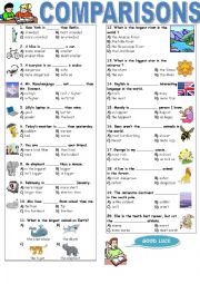 English Worksheet: Comparisons