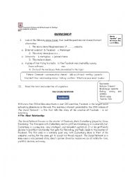 English Worksheet: The Social Network