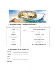English Worksheet: Around the World in 80 Days Movie Worksheet for Elementaries