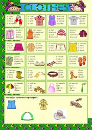 English Worksheet: Clothes - multiple choice