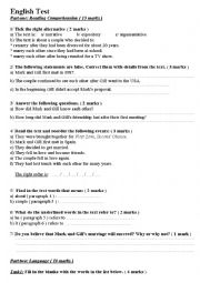 English Worksheet: english exam 2nd year arts