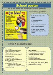 English Worksheet: School poster
