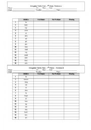 Test- Irregular verbs