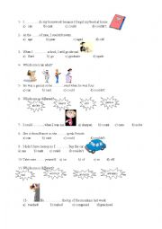 English Worksheet: Can Could