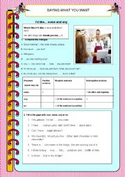 English Worksheet: Saying what you want