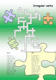 Irregular verbs crossword puzzle